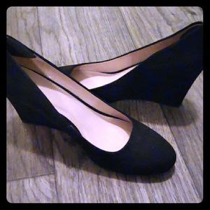 Black Suede Wedge Heels